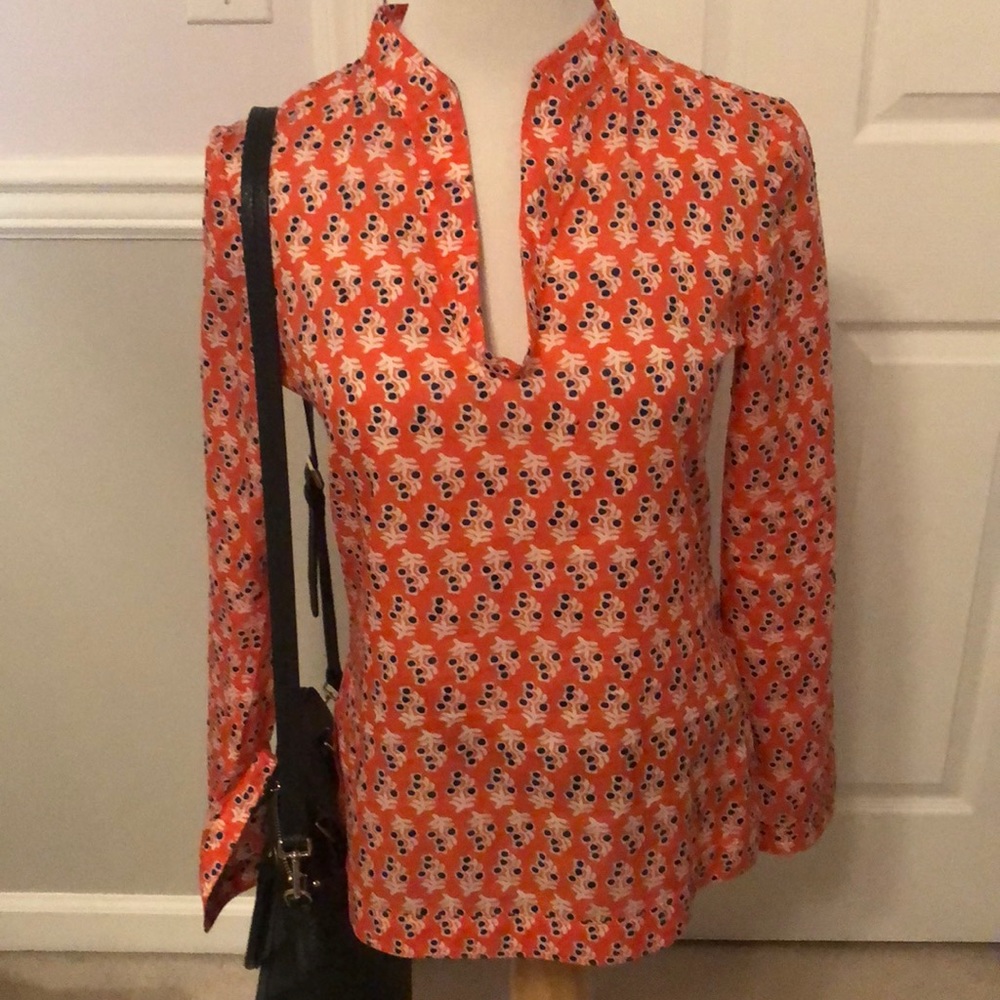 Tory Burch Orange sequin Stephanie cotton tunic